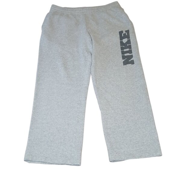 Nike Men's Medium Sweatpants Light Gray Vintage Y2K Baggy Pants Streetwear - Picture 1 of 5